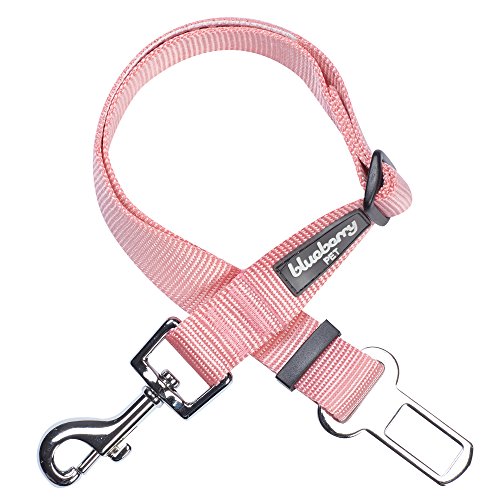 Blueberry Pet Classic Dog Seat Belt Tether for Dogs Cats, Baby Pink, Durable Safety Car Vehicle Seatbelts Leads Use with Harness