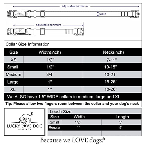 Lucky Love Dog Collars | Vivid Floral Girl or Boy Dog Collar for MediumDogs - Spring & Summer Themed Flower Print - Blackbird, Medium