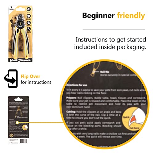 Thunderpaws Professional-Grade Nail Clippers for Dogs - Nail Trimmer for Dogs with Safety Guard and Nail File - Large Dog Nail Clippers for Large Dogs - Dog Nail Clipper & Dog Toenail Clippers