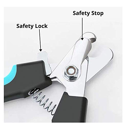 Dog & Cat Nail Clippers with Safety Guard to Avoid Over-Cutting Nails & Free Nail Trimmer - Razor Sharp Blades - Sturdy Non-Slip Handles  Safe at-Home Grooming of Large, Medium & Small Dogs & Cats