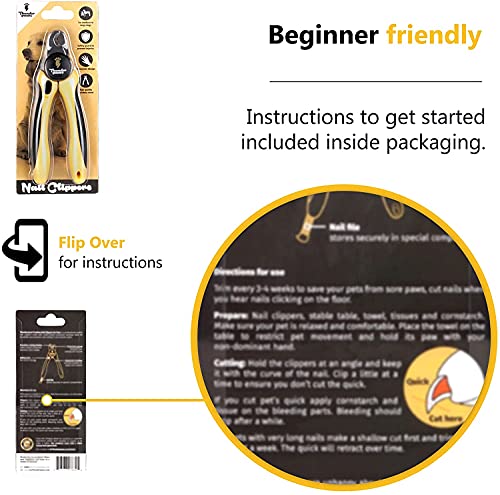 Thunderpaws Professional-Grade Nail Clippers for Dogs - Nail Trimmer for Dogs with Safety Guard and Nail File - Large Dog Nail Clippers for Large Dogs - Dog Nail Clipper & Dog Toenail Clippers