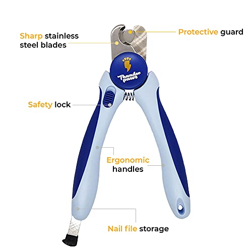 Thunderpaws Professional-Grade Nail Clippers for Dogs - Nail Trimmer for Dogs with Safety Guard and Nail File - Large Dog Nail Clippers for Large Dogs - Dog Nail Clipper & Dog Toenail Clippers