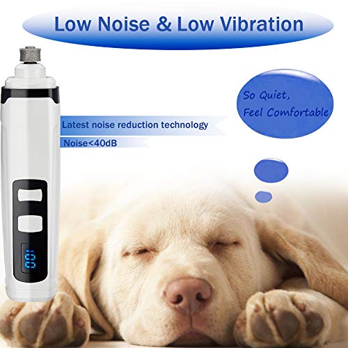 SNMDQZ Dog Nail Grinder Upgraded 2-Speed Rechargeable Dog Nail Trimmers