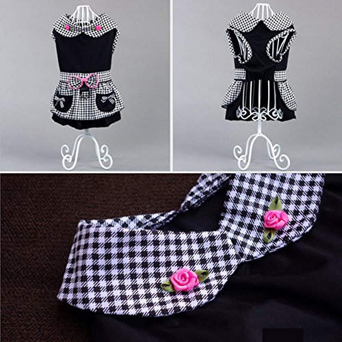 Hdwk&Hped Small Dog Dress with Leash Ring, Puppy Cat Walking Dress Pet Skirt 2 Styles #1-#5