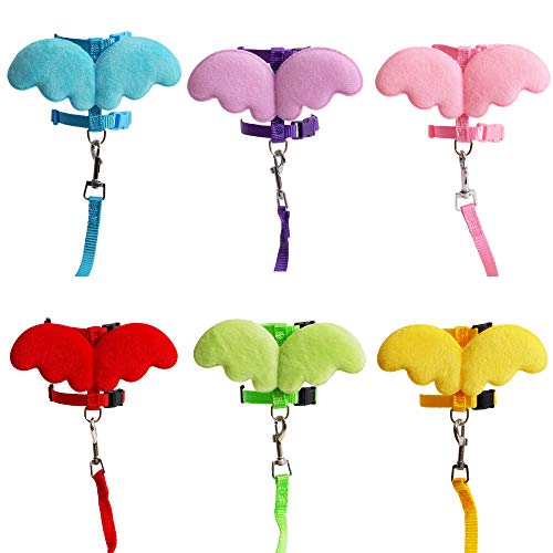 FunPetLife Small Pet Animal Harness and Leash Angel Wings for Bearded Dragon Reptile Lizard Gecko Baby Ferret Chinchilla Mouse Chipmunk Squirrel Gerbil Degu Rat