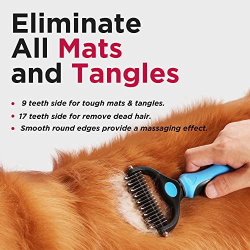 Nidawi Dog Brush Pet Dematting Grooming Comb Undercoat Rake Deshedding Tool for Long Coats Dogs & Cats