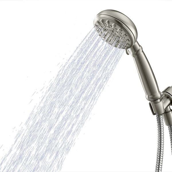 Moen 23046SRN Banbury 5-Spray Hand Shower with Hose and Bracket, 4-Inch Diameter, 4", Spot Resist Brushed Nickel