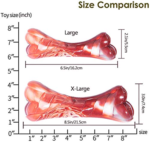 Dog Toys for Aggressive Chewers, Indestructible Durable Dog Chew Toys, Non-Toxic Food Grade Nylon Dog Bone Toy Reduces Boredom, Tested by Labrador, Golden Retriever, More Small Medium and Large Breed