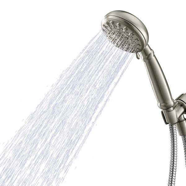 Moen 23046SRN Banbury 5-Spray Hand Shower with Hose and Bracket, 4-Inch Diameter, 4", Spot Resist Brushed Nickel