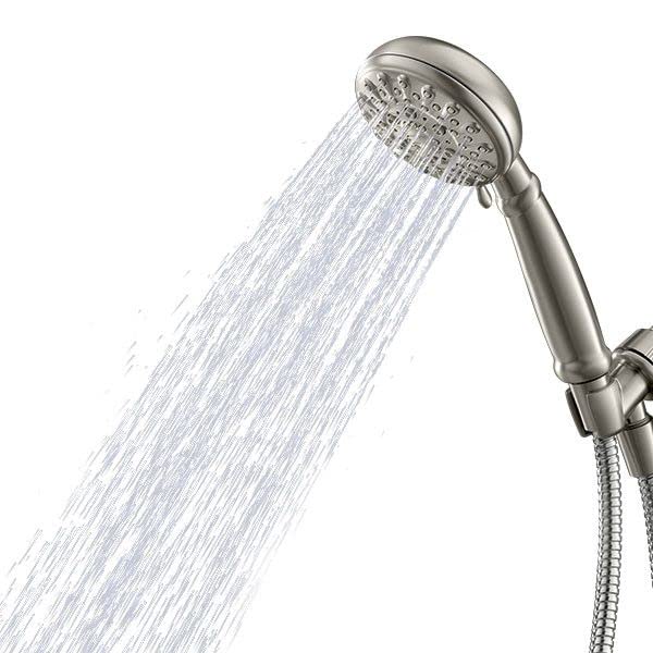 Moen 23046SRN Banbury 5-Spray Hand Shower with Hose and Bracket, 4-Inch Diameter, 4", Spot Resist Brushed Nickel