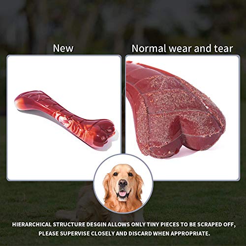 Dog Toys for Aggressive Chewers, Indestructible Durable Dog Chew Toys, Non-Toxic Food Grade Nylon Dog Bone Toy Reduces Boredom, Tested by Labrador, Golden Retriever, More Small Medium and Large Breed