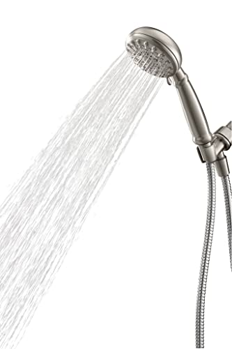 Moen 23046SRN Banbury 5-Spray Hand Shower with Hose and Bracket, 4-Inch Diameter, 4", Spot Resist Brushed Nickel