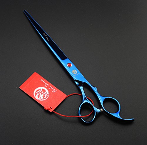 Purple Dragon 8 inch 3 in 1 Professional Pet Grooming Thinning Scissors - Upward Curved Shears and Dog Hair Cutting Scissor - Perfect for Pet Groomer or Family DIY Use