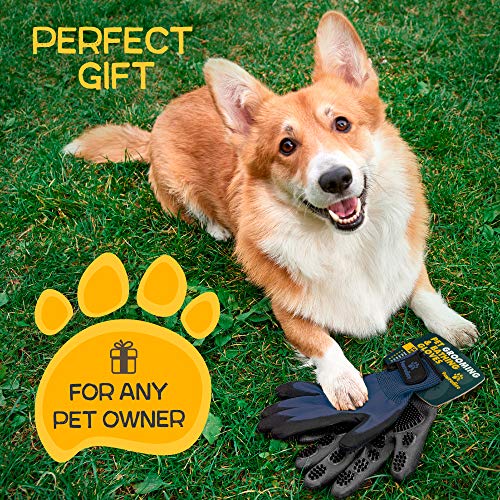 Pet Grooming and Bathing Gloves - Effective Pet Hair Remover for Cats, Dogs & Horses