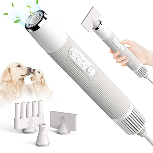 LIVEKEY Dog Dryer, Portable Professional Pet Dog Blow Dryer, High Velocity Pet Dog Dryer for Household Travel Camping, Less Noise Pet Hair Grooming Hair Dryer, NTC Smart Temperature Adjustment,â¦