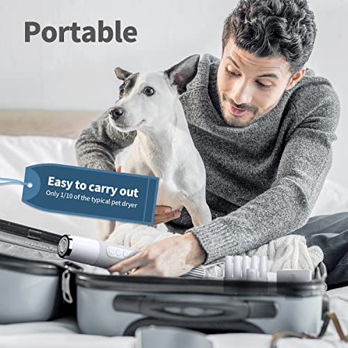 LIVEKEY Dog Dryer, Portable Professional Pet Dog Blow Dryer, High Velocity Pet Dog Dryer for Household Travel Camping, Less Noise Pet Hair Grooming Hair Dryer, NTC Smart Temperature Adjustment,â¦