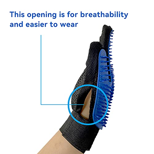 DHMAKER Pet Grooming Glove Hair Remover Brush Cat Brushes Gloves Gentle Deshedding for Dogs,Cats with Long & Short Fur,Efficient Pets Hair Remover,Mitt-1 Pair