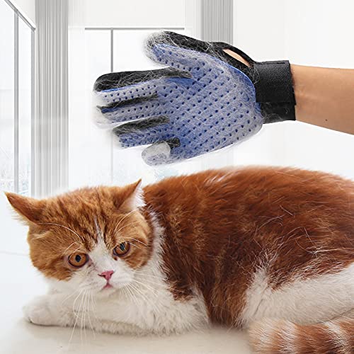 DHMAKER Pet Grooming Glove Hair Remover Brush Cat Brushes Gloves Gentle Deshedding for Dogs,Cats with Long & Short Fur,Efficient Pets Hair Remover,Mitt-1 Pair