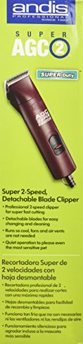 Andis 23280 ProClip Super 2-Speed Detachable Blade Clipper, Professional Animal/Dog Grooming, Burgundy, AGC2