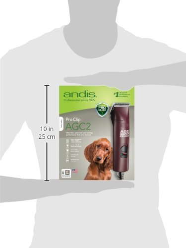 Andis 23280 ProClip Super 2-Speed Detachable Blade Clipper, Professional Animal/Dog Grooming, Burgundy, AGC2