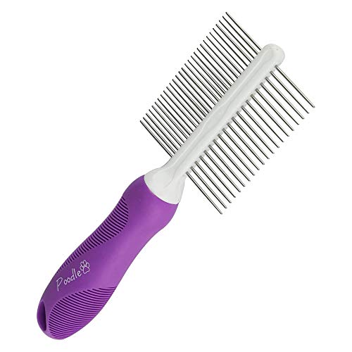 Double-Sided Pet Comb for Grooming & Massaging Dogs, Cats & Other Animals â Fur Detangling Pins & Coat Smoothing Slicker Bristles, Double the Brushing Groom Power In One Tool (Double Sided Comb)