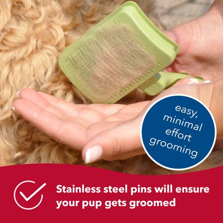 Coastal Pet - Safari - Dog Self-Cleaning Slicker Brush - Large (8 x 4.5 Inches)