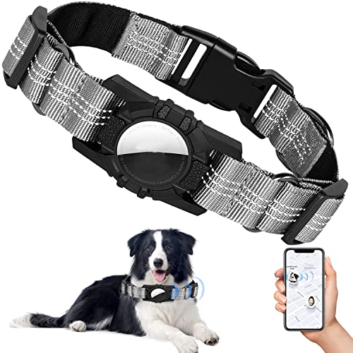 AirTag Dog Collar, SUPCHON Reflective Air Tag Dog Collar Adjustable Heavy Duty Dog Collar with AirTag Holder Durable Pet Collar for Small Medium Large Dogs
