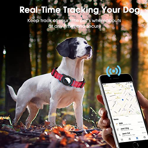AirTag Dog Collar, SUPCHON Reflective Air Tag Dog Collar Adjustable Heavy Duty Dog Collar with AirTag Holder Durable Pet Collar for Small Medium Large Dogs