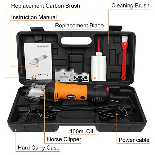 BEETRO 500W Electric Horse Clipper, Professional Horse Shears, Animal Grooming Kit for Horse Equine Goat Pony Cattle