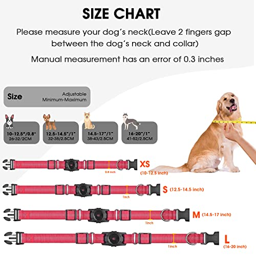 AirTag Dog Collar, SUPCHON Reflective Air Tag Dog Collar Adjustable Heavy Duty Dog Collar with AirTag Holder Durable Pet Collar for Small Medium Large Dogs