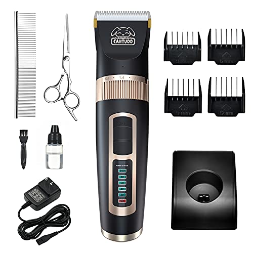 CAHTUOO Dog Clippers 2-Speed Electric Dog Hair Grooming Kit Quiet Pet Shaver