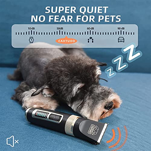CAHTUOO Dog Clippers 2-Speed Electric Dog Hair Grooming Kit Quiet Pet Shaver
