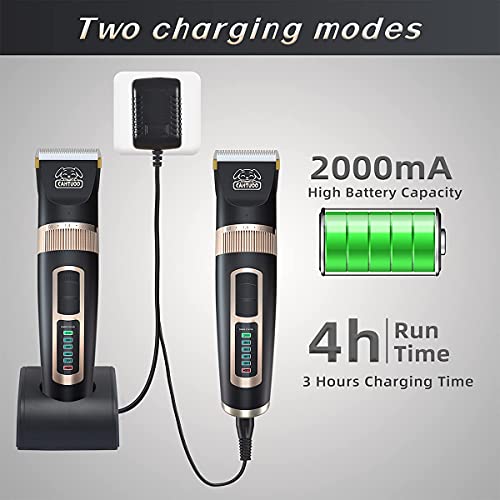 CAHTUOO Dog Clippers 2-Speed Electric Dog Hair Grooming Kit Quiet Pet Shaver
