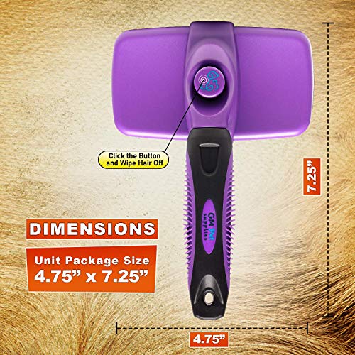 GM Petsâ¢ Self Cleaning Grooming Brush | This is The Best Dog and Cat Brush for Shedding and Grooming | Our Pet Brushes Are Suitable for All Hair Lengths {Sensitive Skin Large}