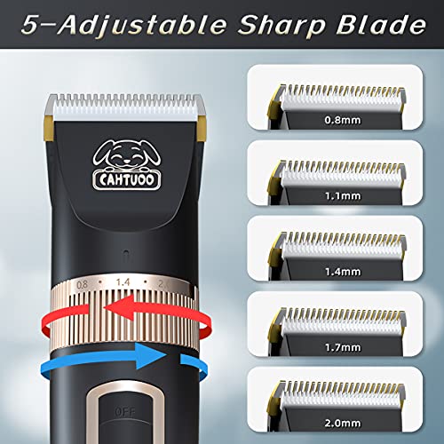 CAHTUOO Dog Clippers 2-Speed Electric Dog Hair Grooming Kit Quiet Pet Shaver