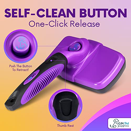 GM Petsâ¢ Self Cleaning Grooming Brush | This is The Best Dog and Cat Brush for Shedding and Grooming | Our Pet Brushes Are Suitable for All Hair Lengths (Sensitive Skin Small)