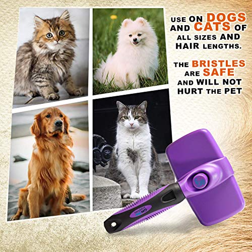 GM Petsâ¢ Self Cleaning Grooming Brush | This is The Best Dog and Cat Brush for Shedding and Grooming | Our Pet Brushes Are Suitable for All Hair Lengths {Sensitive Skin Large}