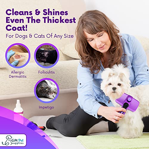 GM Petsâ¢ Self Cleaning Grooming Brush | This is The Best Dog and Cat Brush for Shedding and Grooming | Our Pet Brushes Are Suitable for All Hair Lengths (Sensitive Skin Small)
