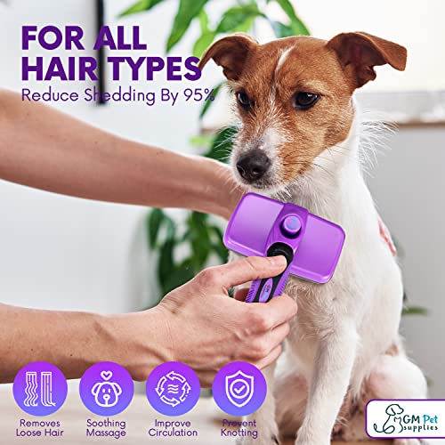 GM Petsâ¢ Self Cleaning Grooming Brush | This is The Best Dog and Cat Brush for Shedding and Grooming | Our Pet Brushes Are Suitable for All Hair Lengths (Sensitive Skin Small)
