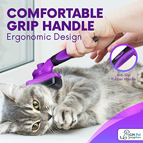 GM Petsâ¢ Self Cleaning Grooming Brush | This is The Best Dog and Cat Brush for Shedding and Grooming | Our Pet Brushes Are Suitable for All Hair Lengths (Sensitive Skin Small)