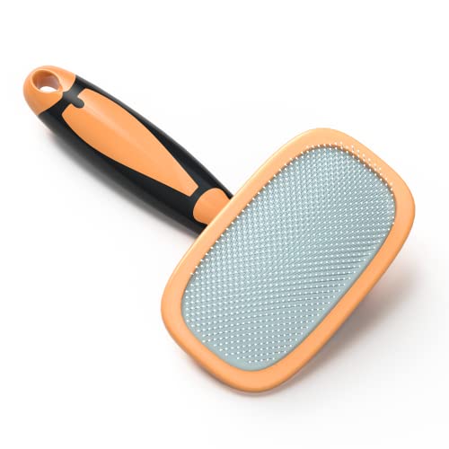 Glendan Dog Brush & Cat Brush- Slicker Pet Grooming Brush- Shedding Grooming Tools(Yellow)