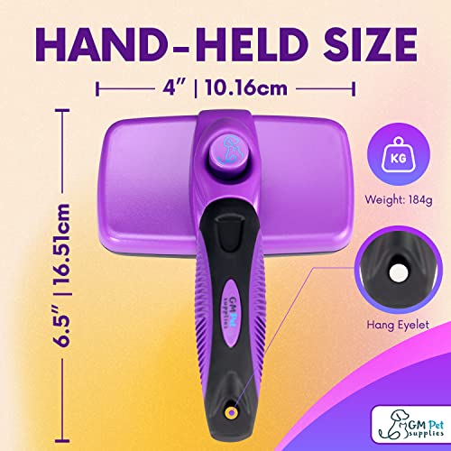 GM Petsâ¢ Self Cleaning Grooming Brush | This is The Best Dog and Cat Brush for Shedding and Grooming | Our Pet Brushes Are Suitable for All Hair Lengths (Sensitive Skin Small)