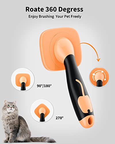 Glendan Dog Brush & Cat Brush- Slicker Pet Grooming Brush- Shedding Grooming Tools(Yellow)