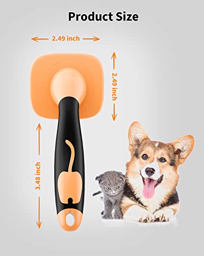 Glendan Dog Brush & Cat Brush- Slicker Pet Grooming Brush- Shedding Grooming Tools(Yellow)