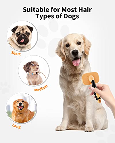 Glendan Dog Brush & Cat Brush- Slicker Pet Grooming Brush- Shedding Grooming Tools(Yellow)