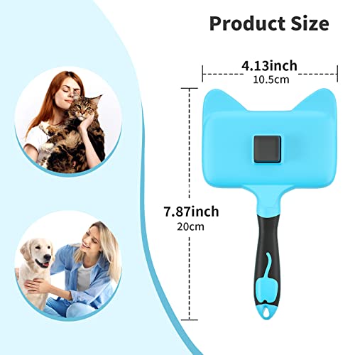 Glendan Dog Brush & Cat Brush, Self Cleaning Slicker Brush for Dogs Cats Pet Grooming Brush Easy to Remove Loose Undercoat, Pet Massaging Tool Suitable for Pets with Long or Short Hair