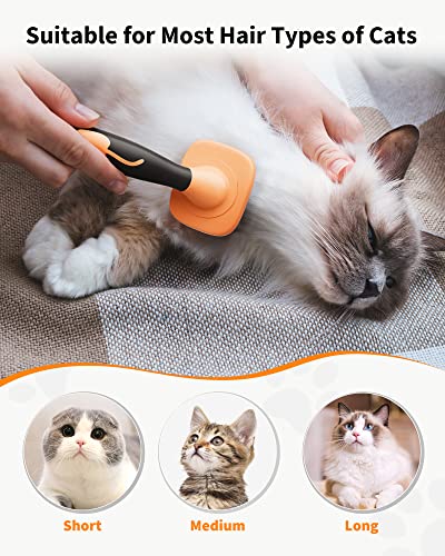 Glendan Dog Brush & Cat Brush- Slicker Pet Grooming Brush- Shedding Grooming Tools(Yellow)