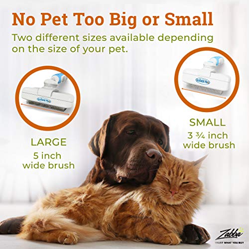 The Pet Portal Self Cleaning Dog Brush for Shedding Slicker Brush Cat Long Haired Pet Brush Grooming Deshedding Supplies - Medium to Large Pets White