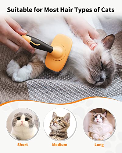 Glendan Dog Brush & Cat Brush- Slicker Pet Grooming Brush- Shedding Grooming Tools(Yellow)
