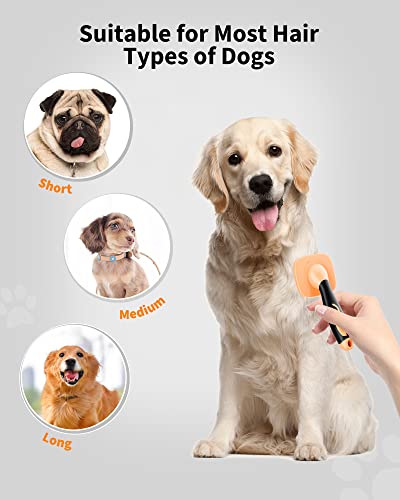 Glendan Dog Brush & Cat Brush- Slicker Pet Grooming Brush- Shedding Grooming Tools(Yellow)